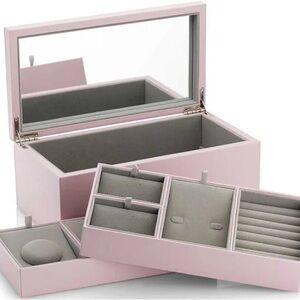 NEW Pandora Pink Leather Large Jewelry Box